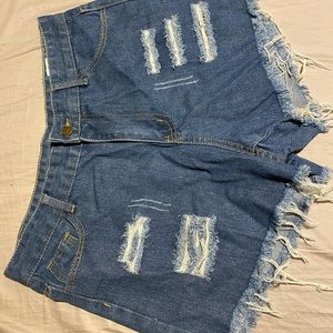 Distressed Denim Shorts